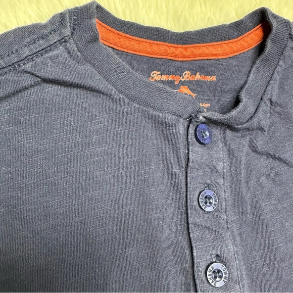 Tommy Bahama Long Sleeved Henley Shirt Blue Size 6 - Picture 5 of 16